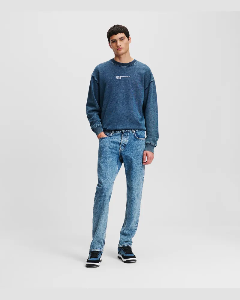 Karl Lagerfeld Nach Unten Eng Zulaufende Jeans, Mann, Heavy Acid Dunkelblau, Größe Heavy