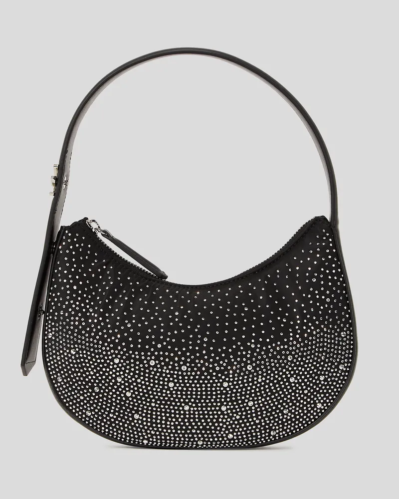 Karl Lagerfeld K/soirée halbmond-tasche Mit Strass, Frau, Schwarz, Größe Schwarz