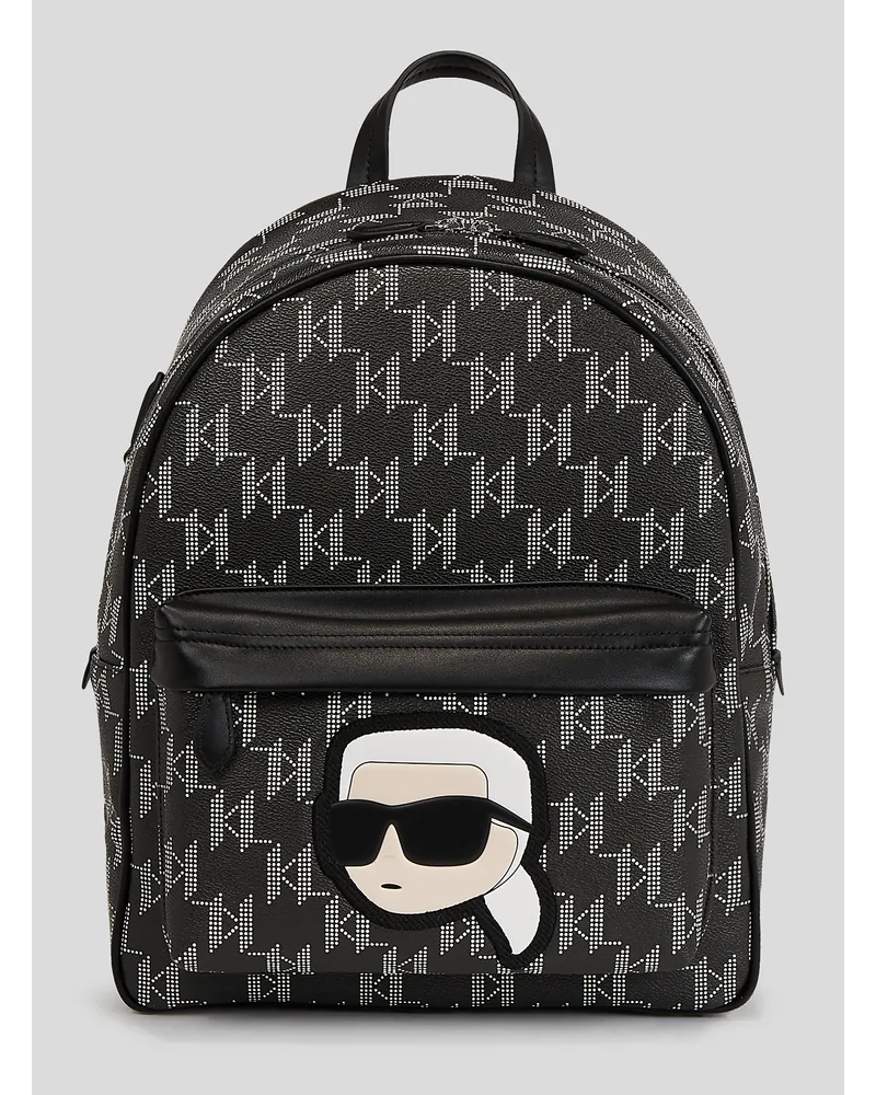 Karl Lagerfeld K/ikonik monogram Rucksack, Frau, Schwarz Schwarz