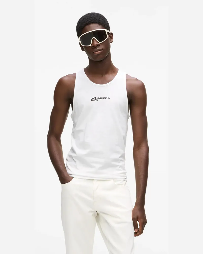 Karl Lagerfeld Tanktop Mit Logo, Herren, Weiss, Größe Weiss