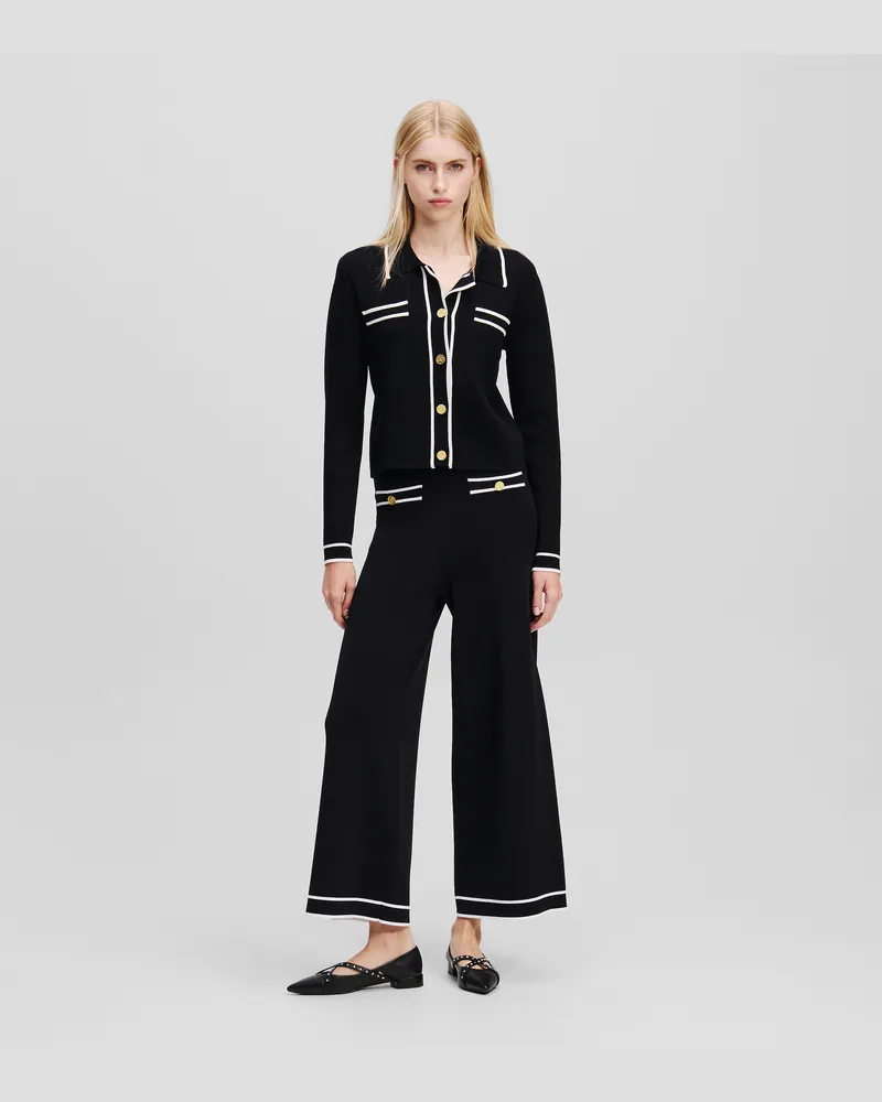 Karl Lagerfeld Karl essential Strick-culottes, Frau, Weiss/Schwarz, Größe Weiss