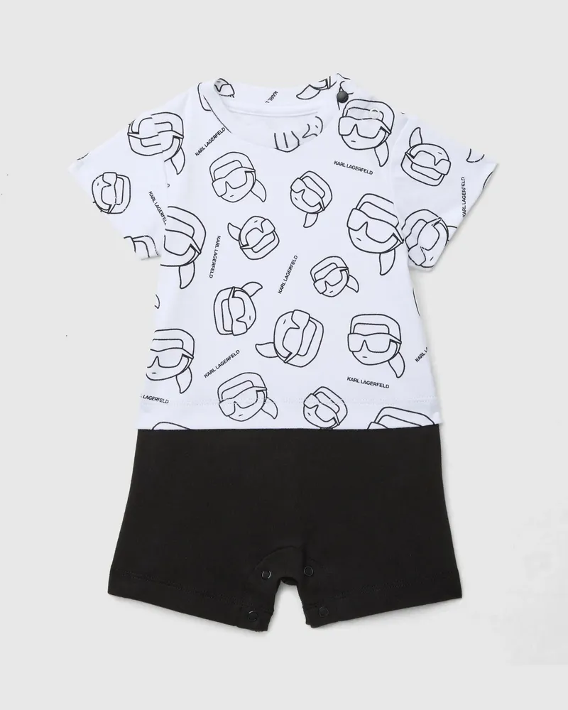 Karl Lagerfeld Ikon Babystrampelanzug, Weiss/schwarz, Größe Weiss