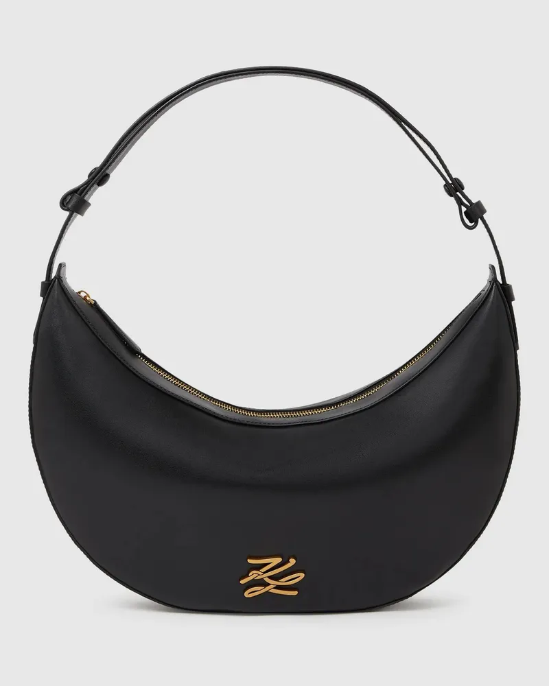 Karl Lagerfeld K/autograph Oversized-mondtasche, Damen, Schwarz/gold, Größe Schwarz