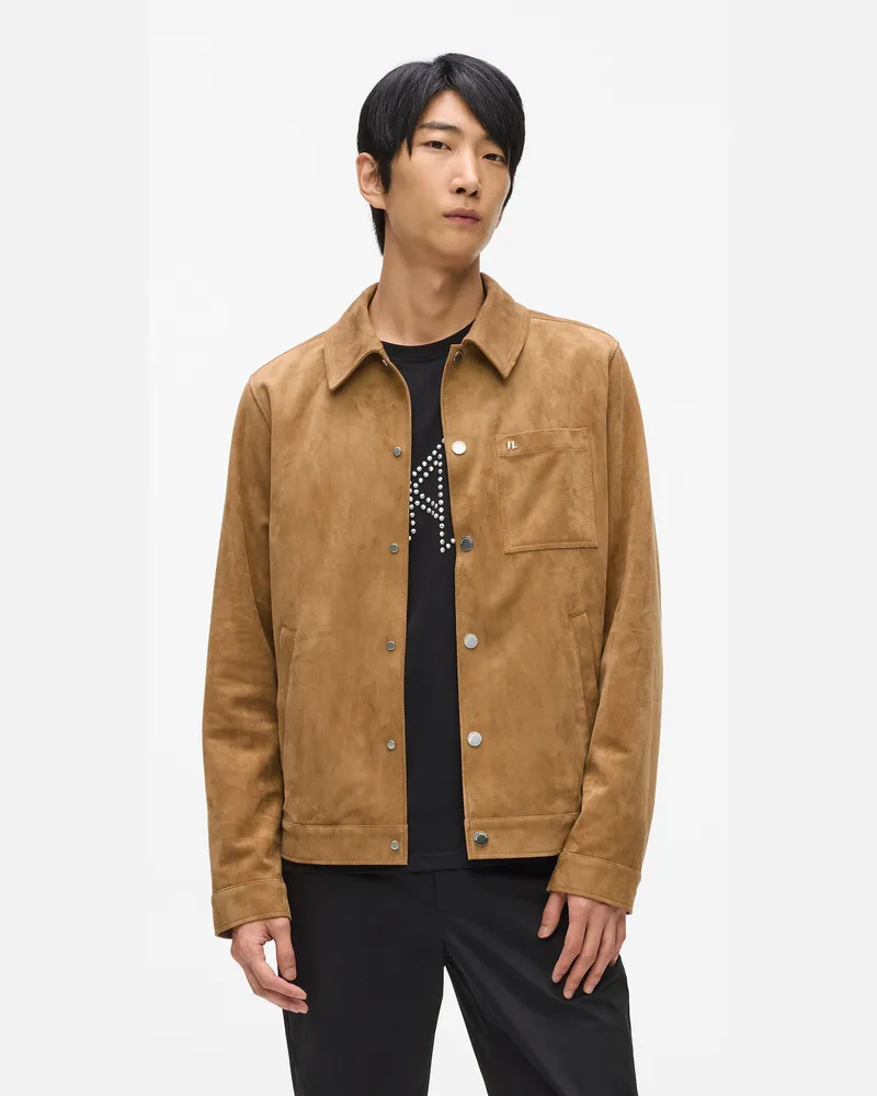 Karl Lagerfeld Jacke Im Trucker-stil Aus Kunstvelours, Herren, Reines Hellblau, Größe Reines