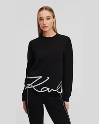 Karl Lagerfeld Sweatshirt mit Karl-signatur Am Saum, Frau, Schwarz Schwarz