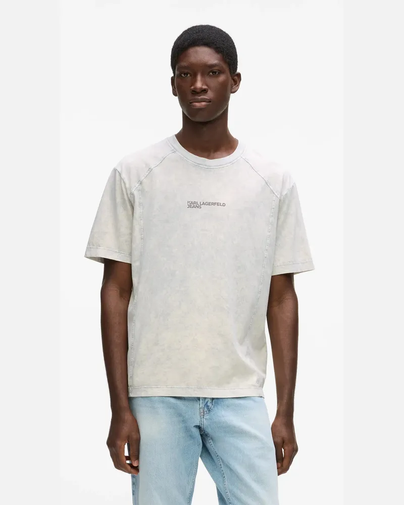Karl Lagerfeld Legeres T-shirt Mit Gewaschener Optik, Herren, Wald-dill-mittelalter, Größe Wald-dill-mittelalter