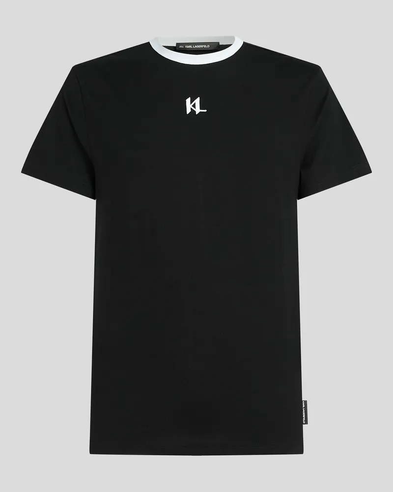 Karl Lagerfeld Monogram Schmal Geschnittenes T-shirt, Mann, Schwarz, Größe Schwarz