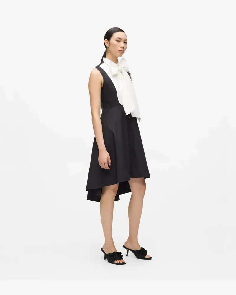 Karl Lagerfeld Hemdkleid Mit Schleifendetail, Damen, Weiss/schwarz, Größe Weiss