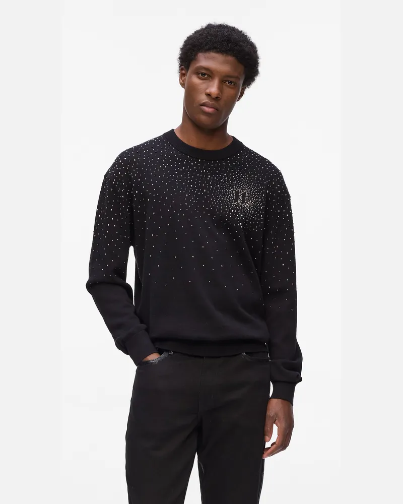 Karl Lagerfeld Pullover Mit Strass-degradé, Herren, Schwarz, Größe Schwarz