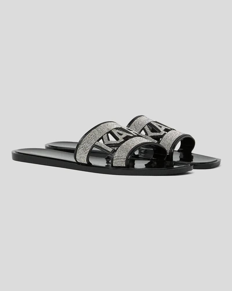 Karl Lagerfeld Jelly-strass-slippers, Frau, Schwarz/Silber, Größe Schwarz