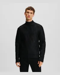 Karl Lagerfeld Grobgestrickter Rollkragenpullover, Mann, Schwarz Schwarz