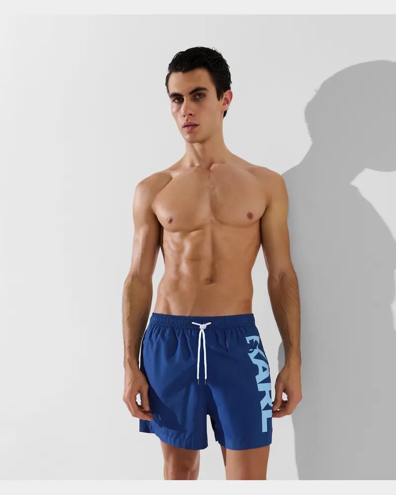 Karl Lagerfeld Kurze Board-shorts Mit Logo, Mann, Dämmerungsblau, Größe Dämmerungsblau