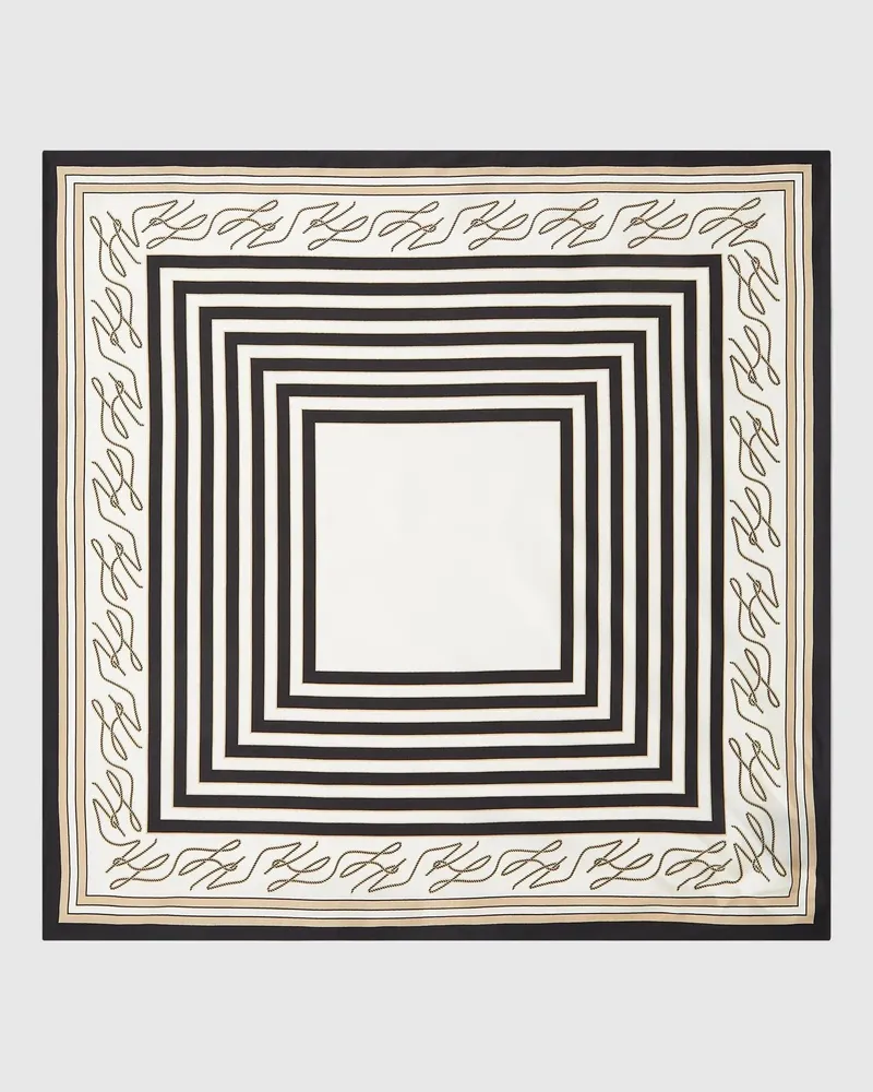 Karl Lagerfeld K/autograph Seidentuch, Damen, Cannoli Creme-schwarz, Größe Cannoli