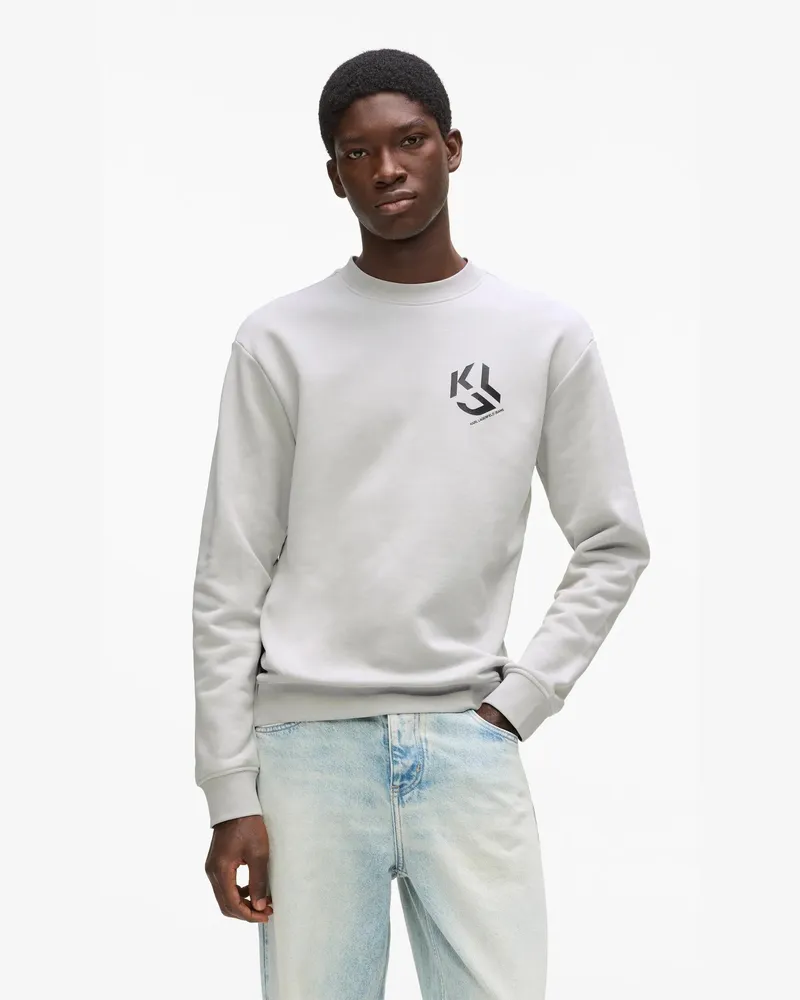 Karl Lagerfeld Sweatshirt Mit Monogramm-patch, Herren, Wald-dill-mittelalter, Größe Wald-dill-mittelalter