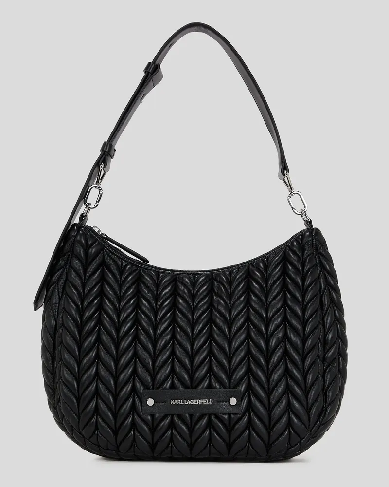 Karl Lagerfeld K/weave Hobo-tasche, Damen, Schwarz-nickel, Größe Schwarz-nickel