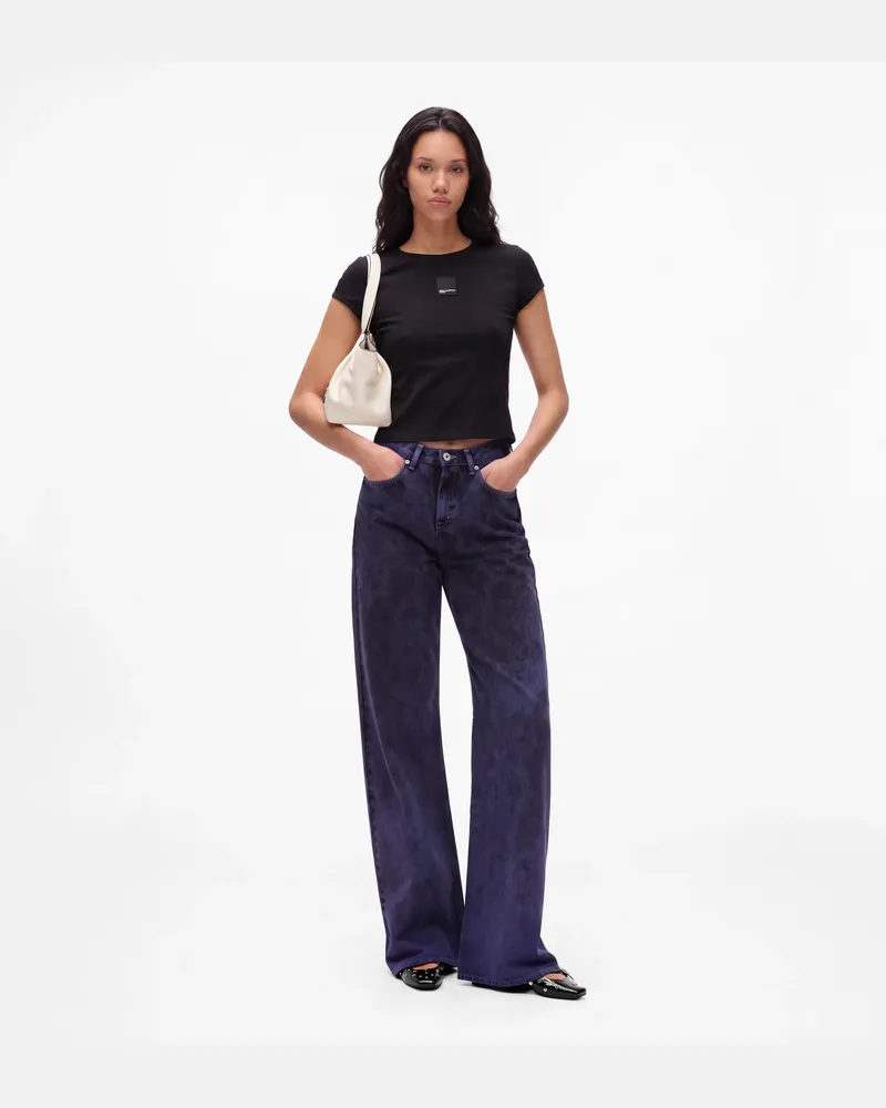 Karl Lagerfeld Lockere Jeans In Samtoptik, Female, Purple Velvet, Size Purple