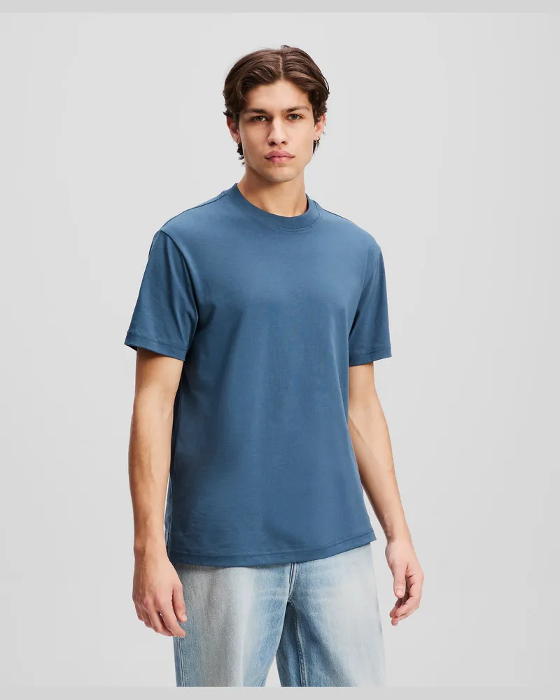 Karl Lagerfeld T-shirt Mit Logo-aufnäher, Herren, Vintage Indigo, Größe Vintage