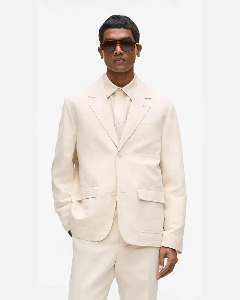Karl Lagerfeld Blazer Aus Leinen, Male, Natur, Size Beige