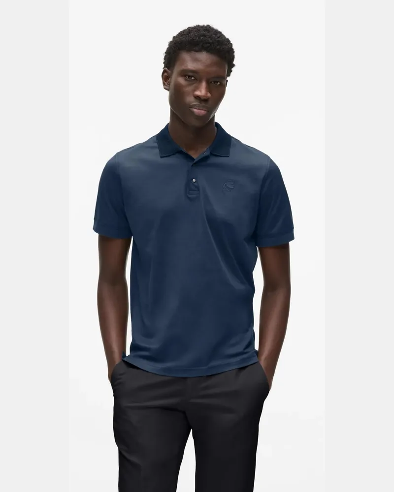 Karl Lagerfeld Polo Shirt Mit Druckknöpfen, Herren, Night Blue, Größe Night