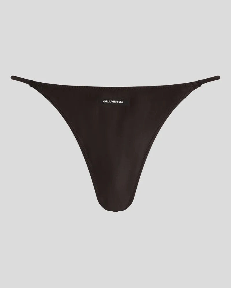 Karl Lagerfeld Satin-tanga Mit Logo, Frau, Schwarz, Größe Schwarz