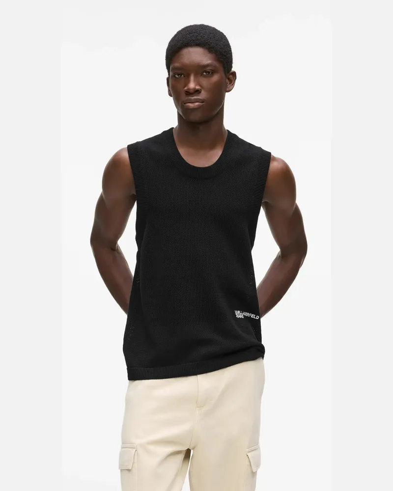 Karl Lagerfeld Strick-tanktop, Herren, Schwarz, Größe Schwarz