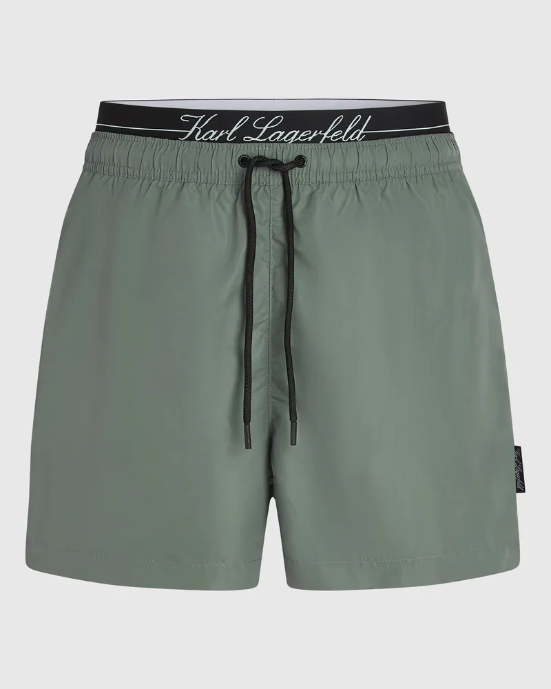 Karl Lagerfeld Boardshorts Mit Doppeltem Bund, Male, Magnet, Size Green