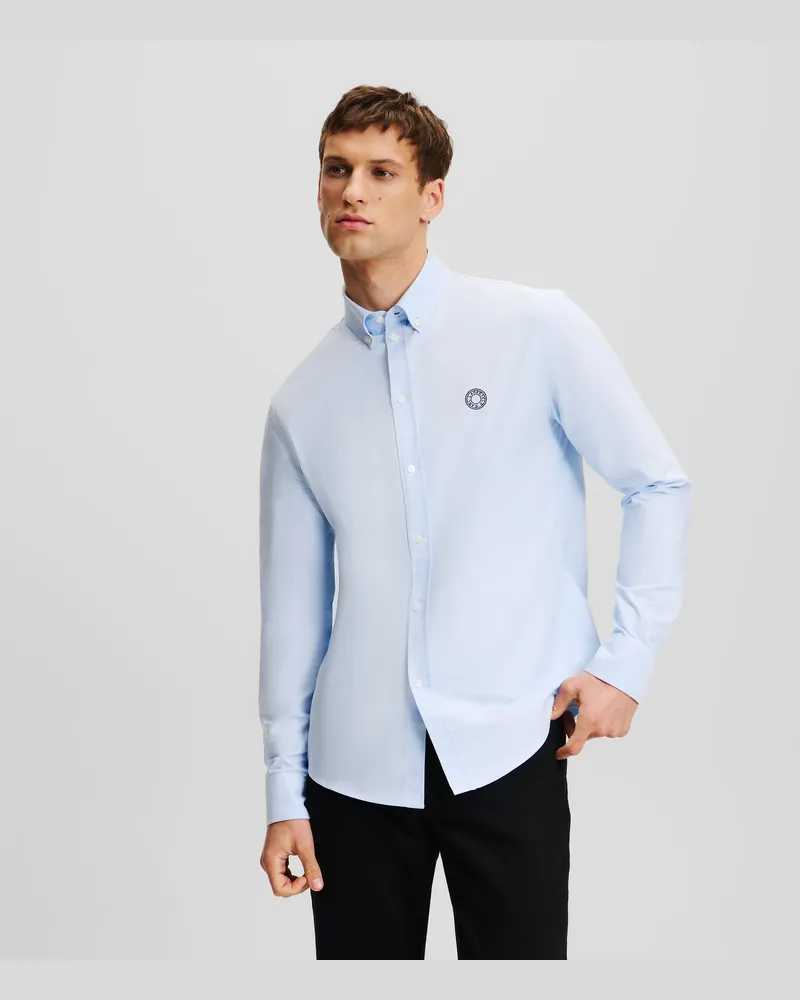 Karl Lagerfeld Oxfordhemd Mit Kreis-logo, Mann, Hellblau, Größe Hellblau