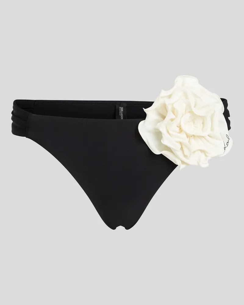 Karl Lagerfeld Bikini-höschen Mit Blume, Frau, Schwarz, Größe Schwarz