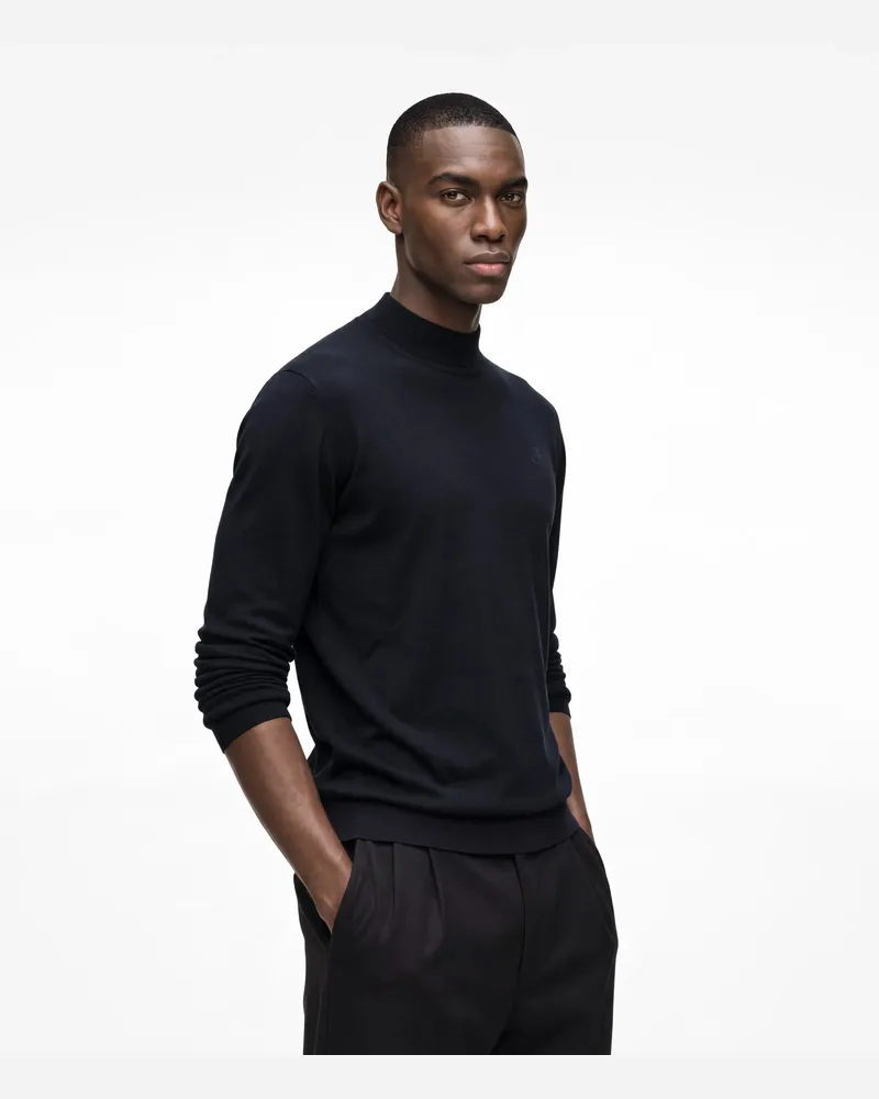 Karl Lagerfeld Rollkragenpullover Aus Wolle, Male, Marineblau, Size Blue