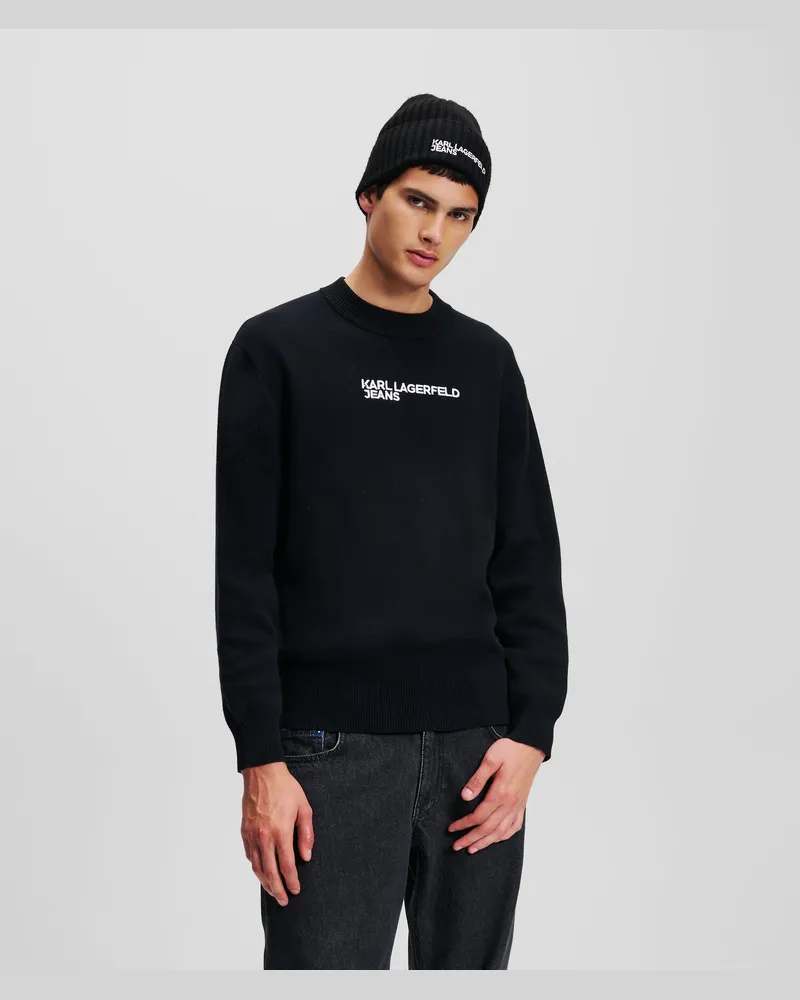 Karl Lagerfeld Klj logo Pullover, Mann, Schwarz Schwarz