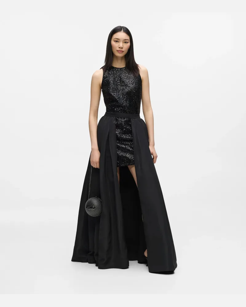 Karl Lagerfeld Wandelbares Paillettenkleid, Damen, Schwarz, Größe Schwarz