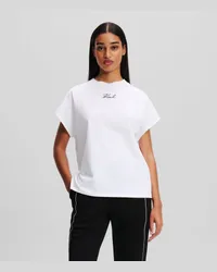 Karl Lagerfeld Karl-signatur-t-shirt, Frau, Weiss Weiss