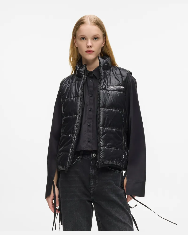 Karl Lagerfeld Wendbare Steppweste, Damen, Schwarz, Größe: Xs Schwarz