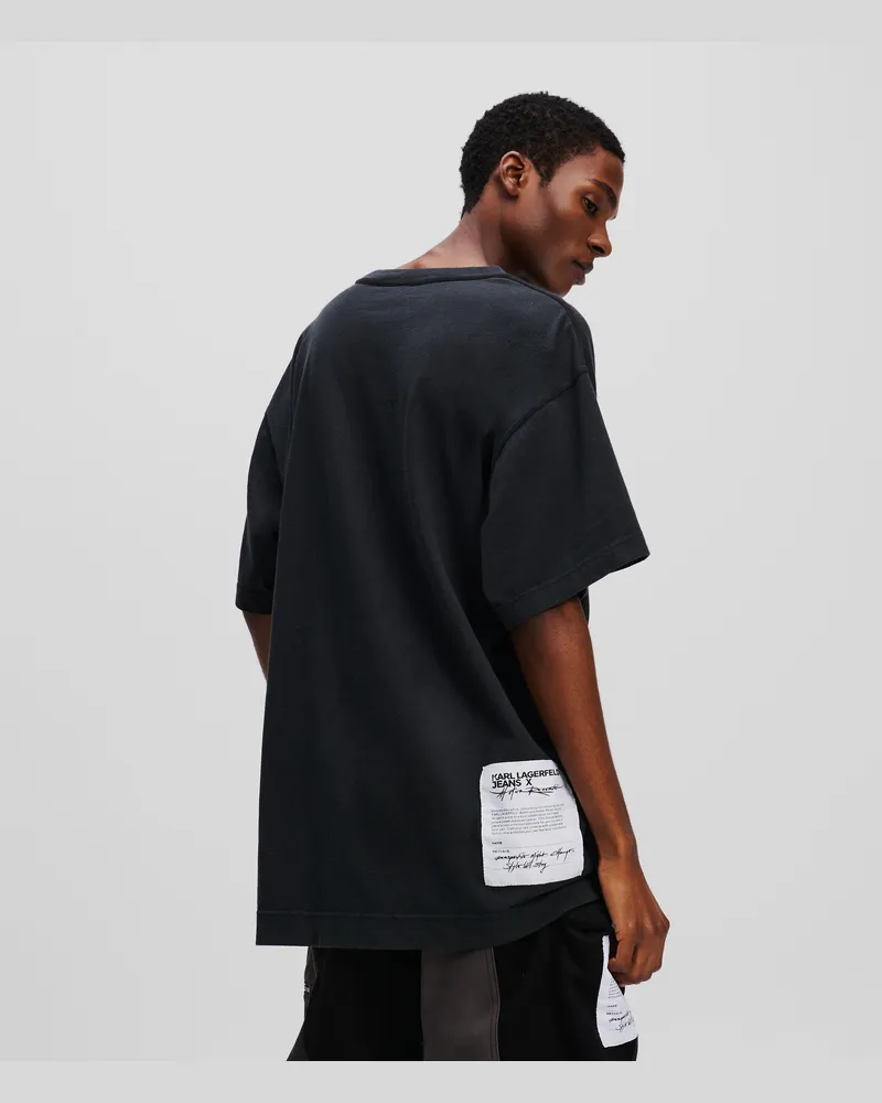 Karl Lagerfeld Klj x atelier reservé T-shirt, Mann, Gewaschenes Schwarz, Größe Gewaschenes