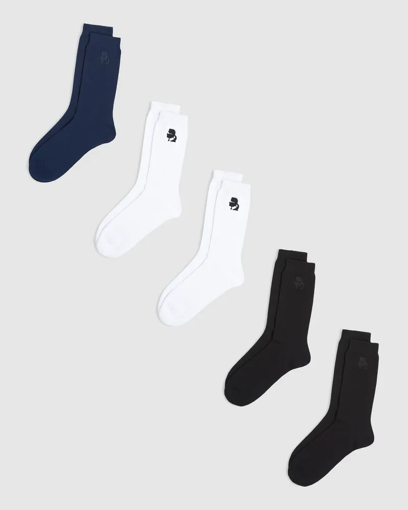 Karl Lagerfeld Kameo-socken – 5er Pack, Herren, Schwarz-blau-weiß, Größe Schwarz-blau-weiß
