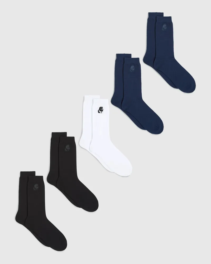 Karl Lagerfeld Kameo-socken – 5er Pack, Herren, Schwarz-blau-weiß, Größe Schwarz-blau-weiß