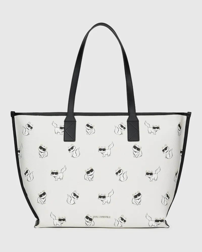 Karl Lagerfeld Ikon Choupette Tote Bag Zum Binden, Damen, Off White, Größe Off