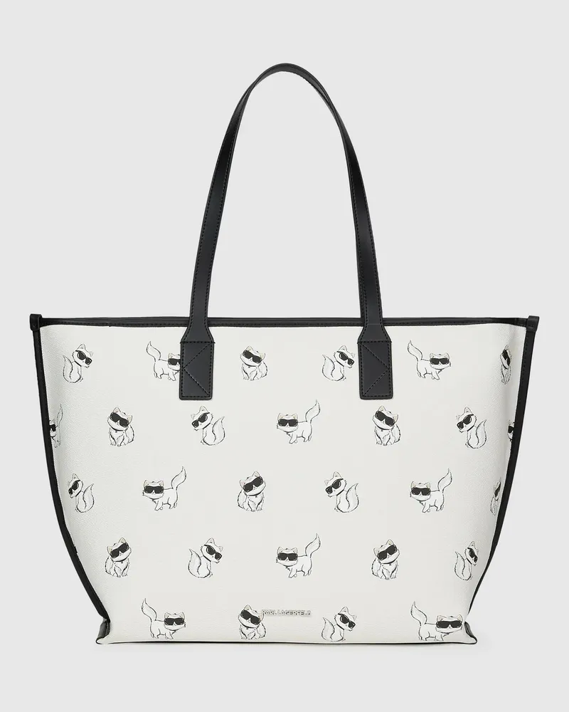 Karl Lagerfeld Ikon Choupette Tote Bag Zum Binden, Damen, Off White, Größe Off