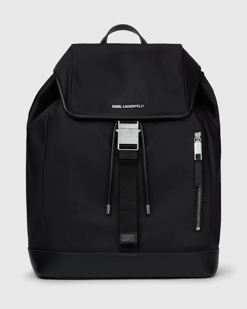 Karl Lagerfeld K/nylon Rucksack Mit Schnalle, Male, Schwarz, Size Black