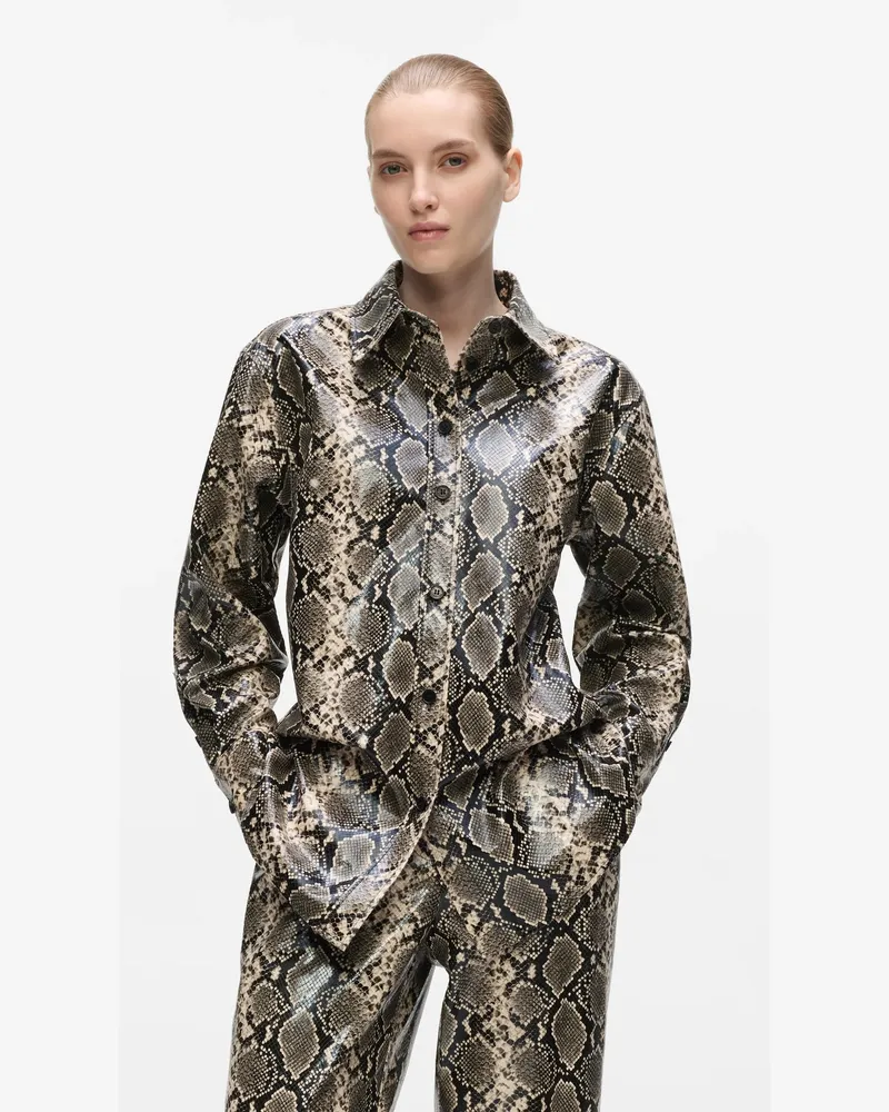 Karl Lagerfeld Overshirt Mit Python-imitat, Damen, Natural Snake All Over Print, Größe Natural