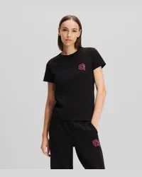 Karl Lagerfeld K/ikonik jelly T-shirt, Frau, Schwarz Schwarz