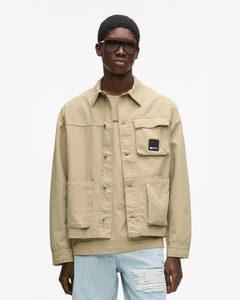 Karl Lagerfeld Canvas-jacke Im Utility-stil, Herren, Corydalis Blau, Größe Corydalis