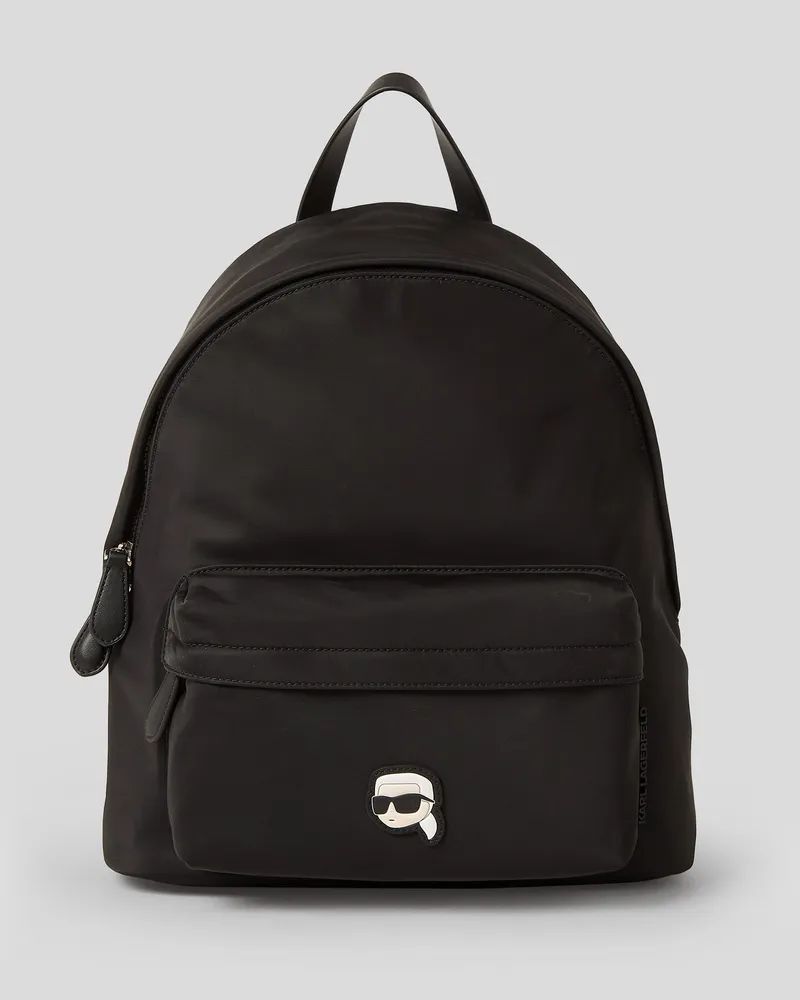 Karl Lagerfeld K/ikonik mittelgrosser Nylon-rucksack, Frau, Schwarz Schwarz