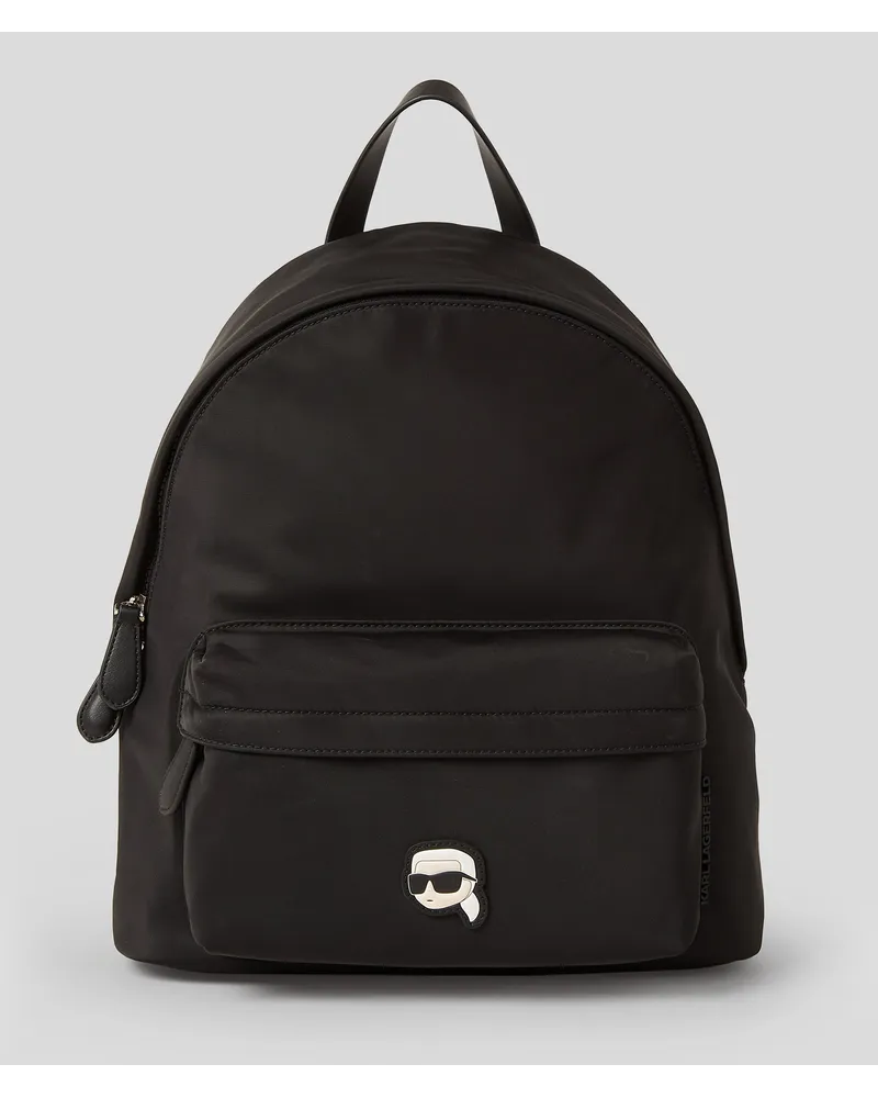 Karl Lagerfeld K/ikonik mittelgrosser Nylon-rucksack, Frau, Schwarz Schwarz