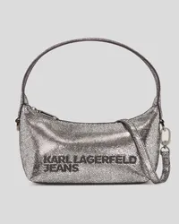 Karl Lagerfeld Klj tasche mit Logo und Tragegriff in Metallic-optik, Frau, Silver Silver