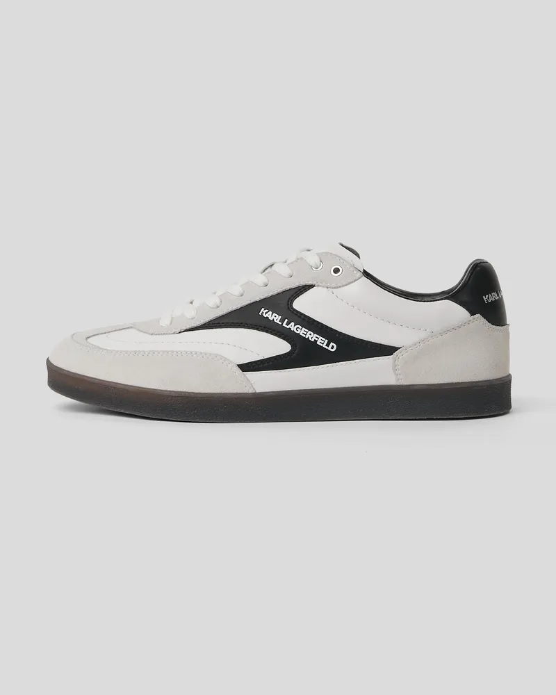 Karl Lagerfeld Kandidate Niedrige Sneakers Mit Spitzen-mix, Herren, Weiss/schwarz, Größe Weiss