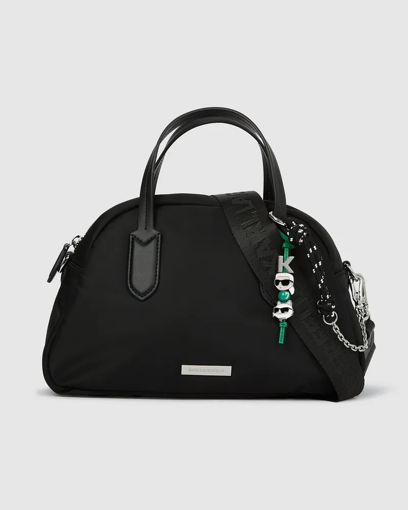 Karl Lagerfeld Ikon Bowling Bag Aus Nylon, Damen, Schwarz, Größe Schwarz