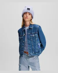 Karl Lagerfeld Klj jeansjacke mit Regulärer Passform, Frau, Gewaschen mittelblau Gewaschen