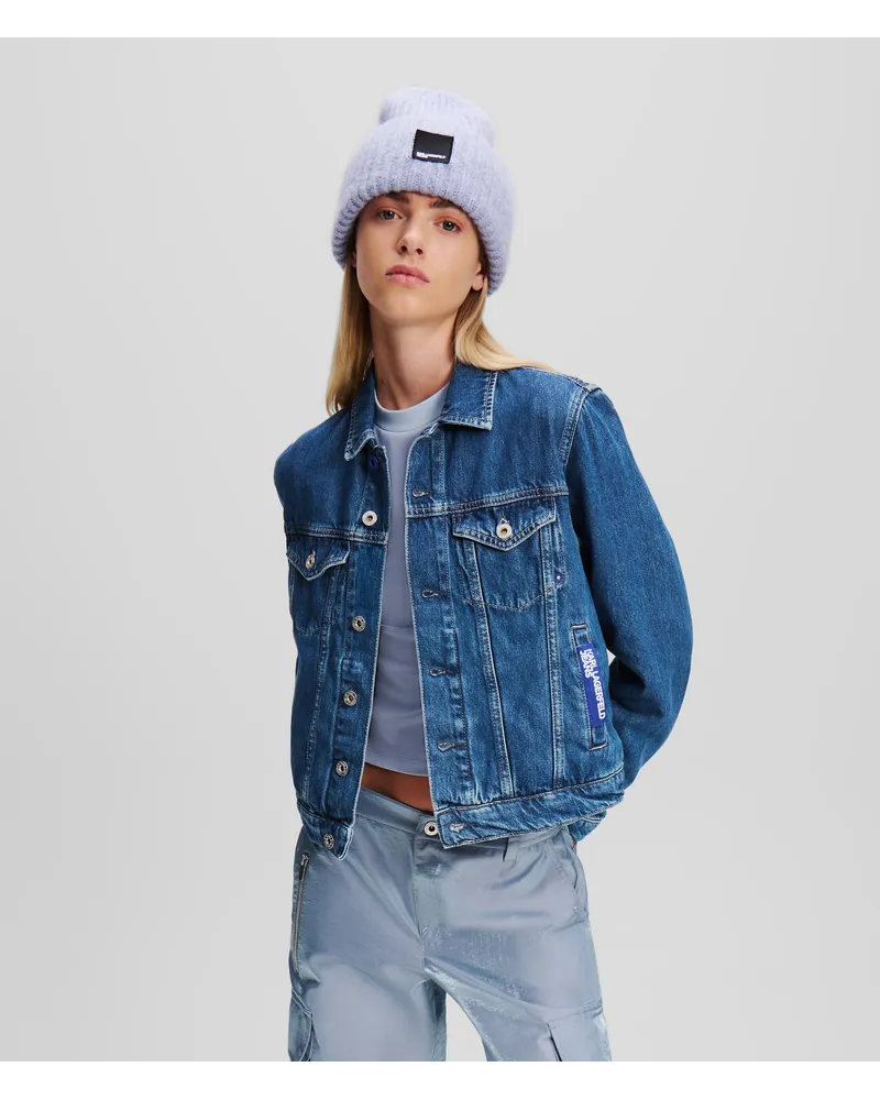 Karl Lagerfeld Klj jeansjacke mit Regulärer Passform, Frau, Gewaschen mittelblau Gewaschen