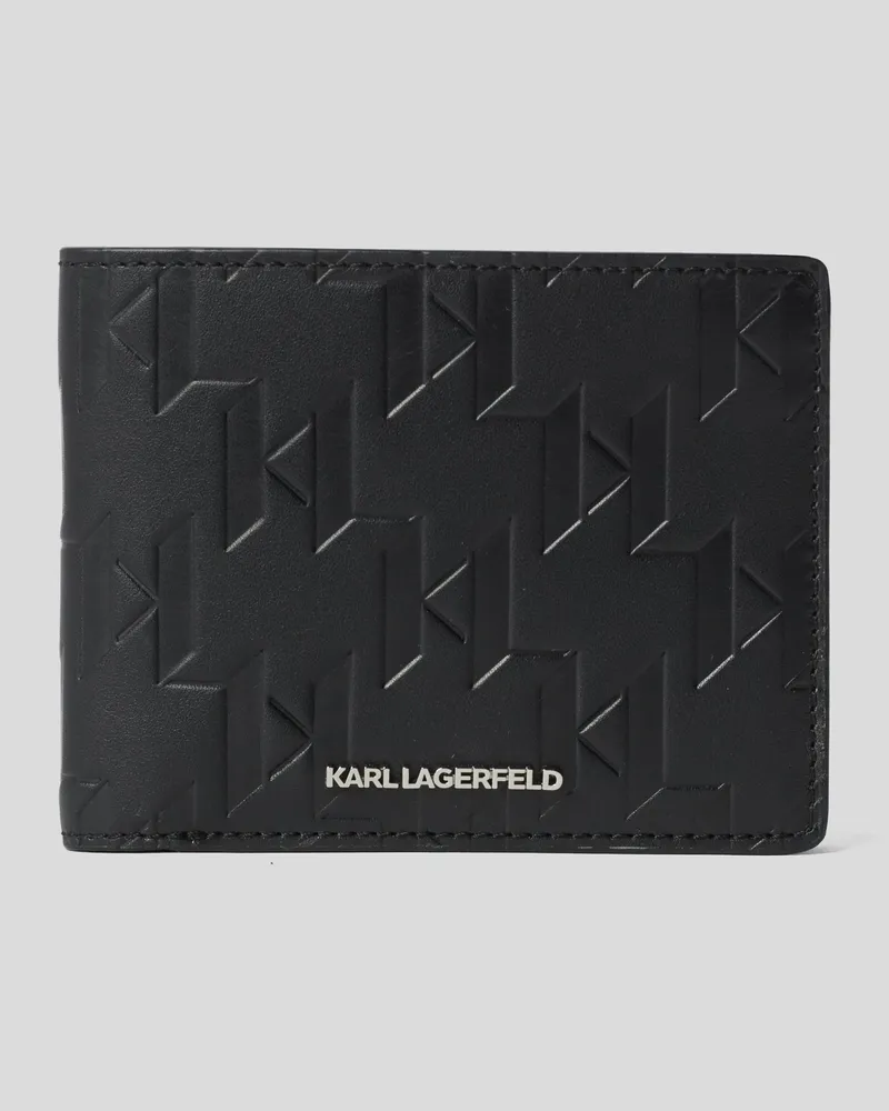 Karl Lagerfeld K/loom Faltportemonnaie Aus Leder, Mann, Schwarz, Größe Schwarz